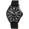 Watch - Austin - Men's - Black Metal Case 45 Mm - Black Leather Strap 22 Mm