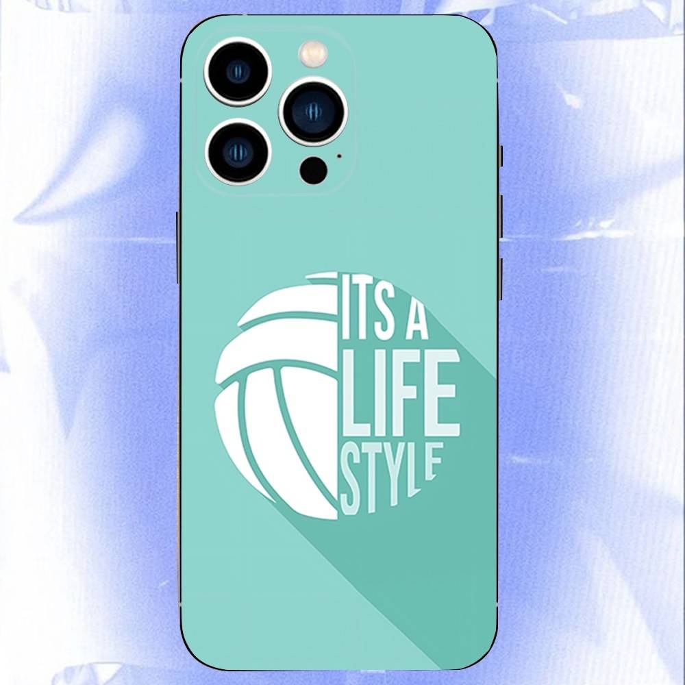 Volleyball Painted Phone Case For iPhone 17,16,15,14,13,12,Pro,Max,Plus,E,SE4,Air,Mini Black Soft Box iPhone13