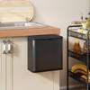 Waste Bin, 8 L, Freestanding or Wall-mounted, Stainless Steel, Black