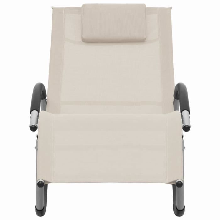Chaise longue - vidaXL - 47789 - Crème - Design géométrique - Résistant aux intempéries