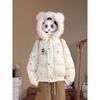 Winter New Design Bear Fur Collar Hooded Cotton Coat Female Students Loose Warm Versatile Cotton Coat
