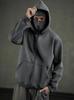 Zipper hooded sweater men's high-end trend fleece jacket masked men's and women's couples top