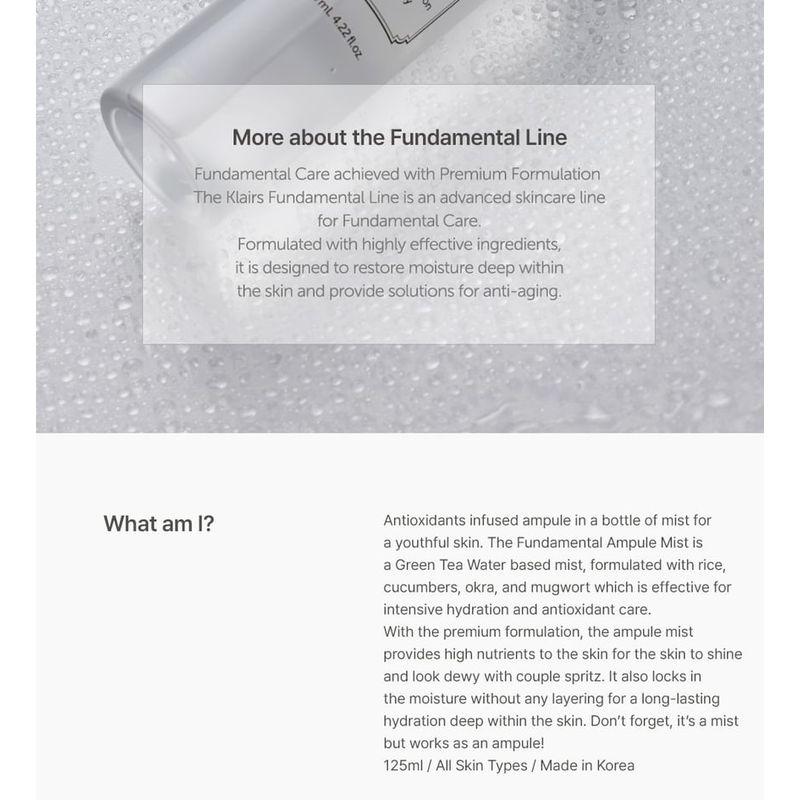 dear, klairs Fundamental Ampule Mist Bundle Set