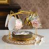 Gold-Plated Edge European Creative Household Tea Set Ceramic English Coffee Cup Saucer Set