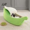 Soft Pet Bed for Autumn Winter Banana Cat Bed Plush Cave with Lid Fleece Lined Cozy Cover Hideaway Warm Semi Enclosed Cats Small Dogs Cute Shape