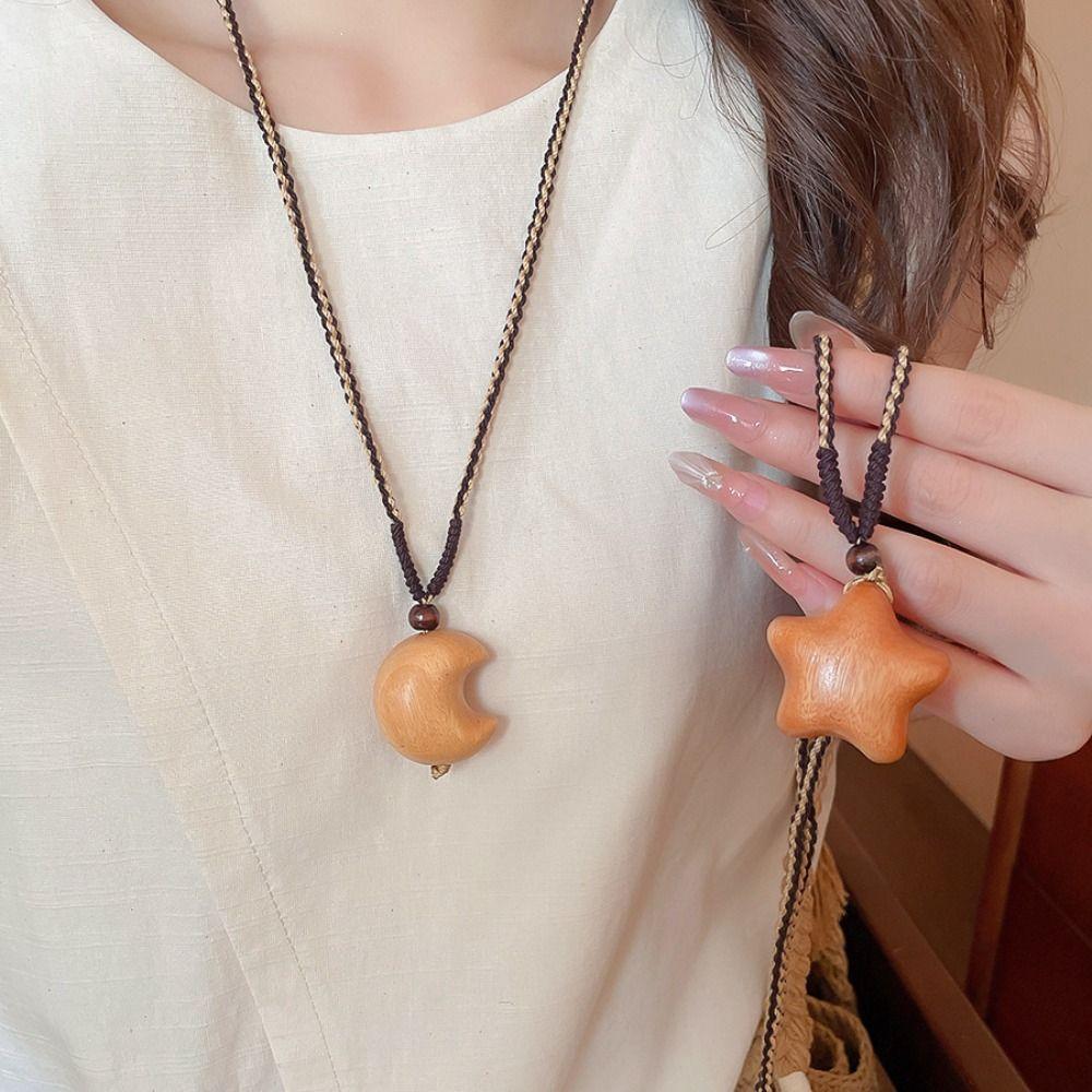 Bohemian Style Wood Clavicle Chain Y2K Accessories Couple Friends Choker  Holiday