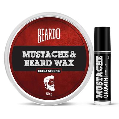 Baard- en Snorwax 50 gram x Pak van 2 Extra Sterke Fixatie Stylingwax voor Mannen Gladde Glanzende Baardverzorging