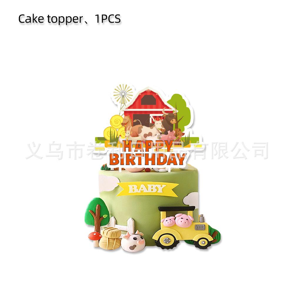 

Cartoon Farm Ranch Cows Animals Children S Birthday Party Cutlery Paper Plates Paper Cups Paper Towels Decoration Party Supplies Big power strip 1PCS-farm