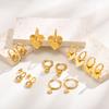 European and American star flower earrings, women's gold love earrings jewelry