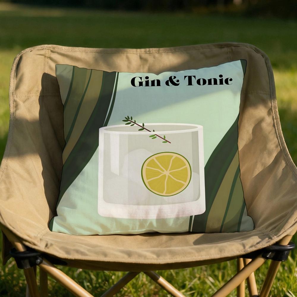 Federa Cuscino Artistica Cocktail Gin Tonic Morbida Reversibile Resistente Copricuscino Uso Multi-Scena per Casa Auto Comfort Quotidiano