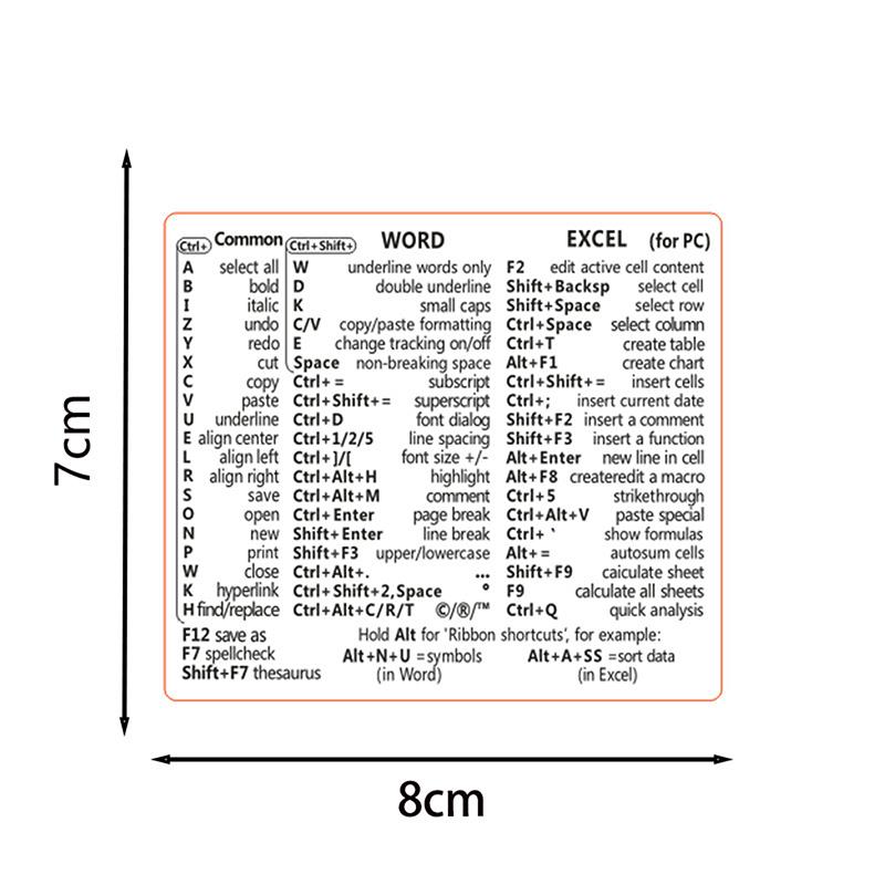 10Pcs Keyboard Shortcut Stickers Letter Graphic Laptop Protective Stickers Tools