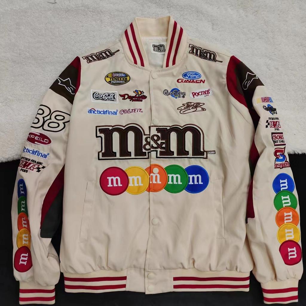 American baseball jersey men's and women's spring and autumn neutral heavy industry embroidered splicing locomotive jersey couple jacket jacket
