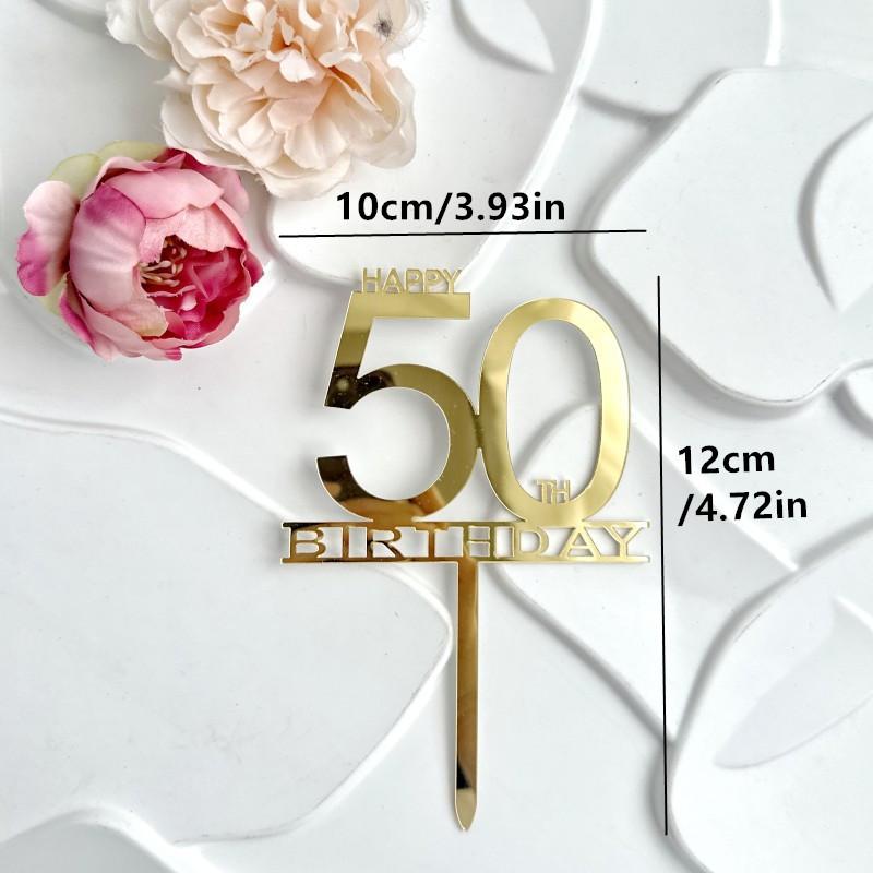 3pcs/set Acrylic 25/50 Happy Birthday Party Cake Toppers 25/50th Anniversary Party for Party Cake Decoration