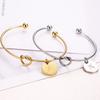 Trendiges Initialmünz-Charms-Armband für Damen, Herren, Liebhaber, Ehefrau, Edelstahl-Buchstaben-Manschettenarmband, Partner-Schmuck, Dropshipping