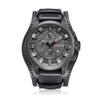 CURREN 8225 Men's Large Dial Watch with Three-Eye Design and Leather Strap