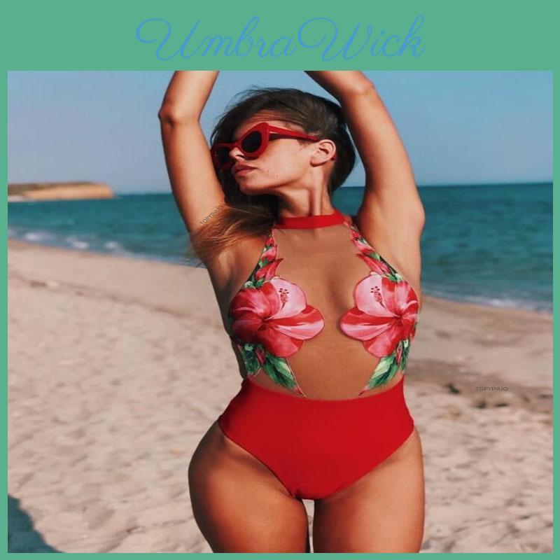 Stylish Women's One Piece Beach Swimsuit Swimwear Bathing Monokini Padded Bikini Flower For Effortless Summer Elegance