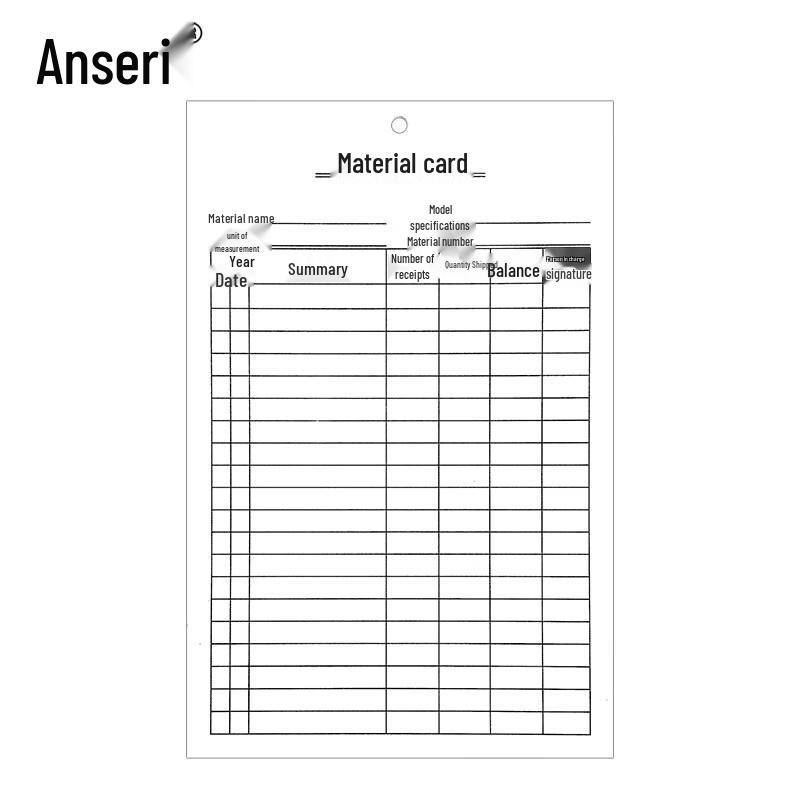 Ansell Double-Sided Warehouse Inventory Record Card