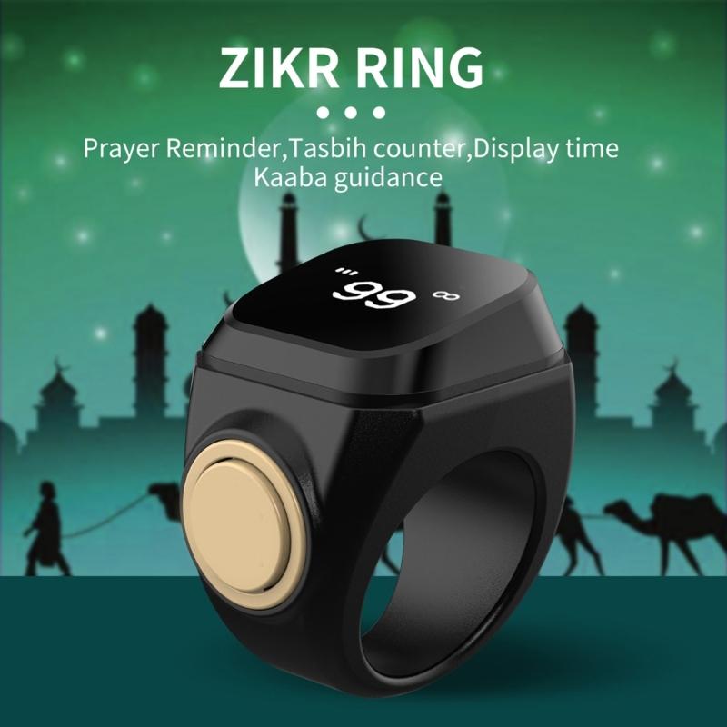Electronic Intelligent Rings Counter With LCD Display Type C Charging Fit For Tasbih Prayer Counting Lightweight Design