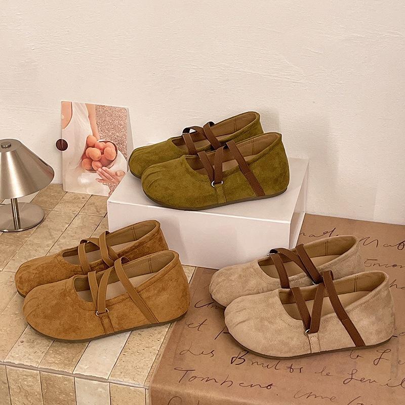 Thick-soled inner height-increasing Birkenstocks women's new spring and autumn retro all-inclusive one-pedal Loafu Doudou single shoes