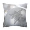 Snow Christmas Pillowcase Blue and White Printed Cushion Cover Snowflake  Tree Throw