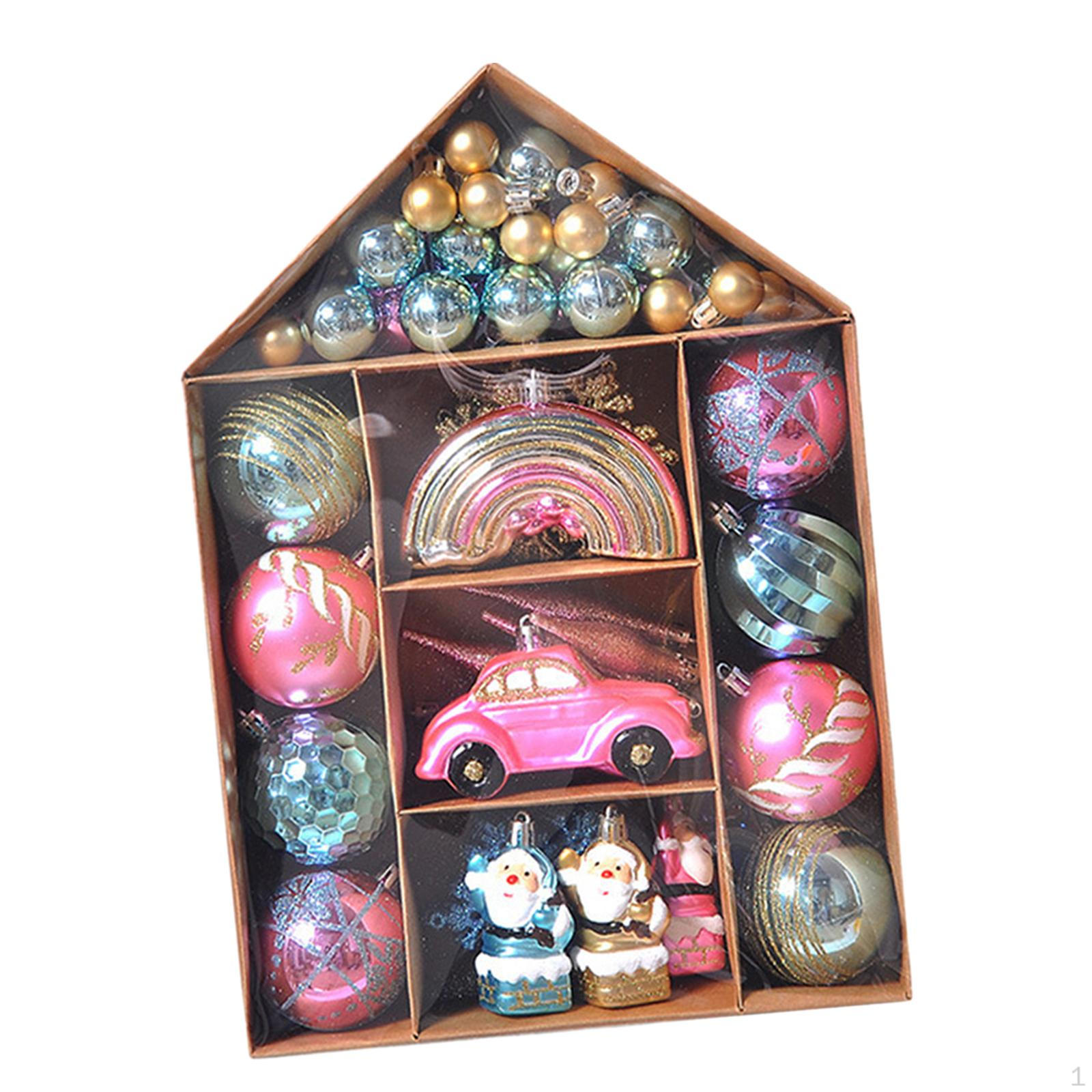 

70 шт. елочных шаров, набор украшений, ассорти, декоративные рождественские украшения для фестиваля Pink