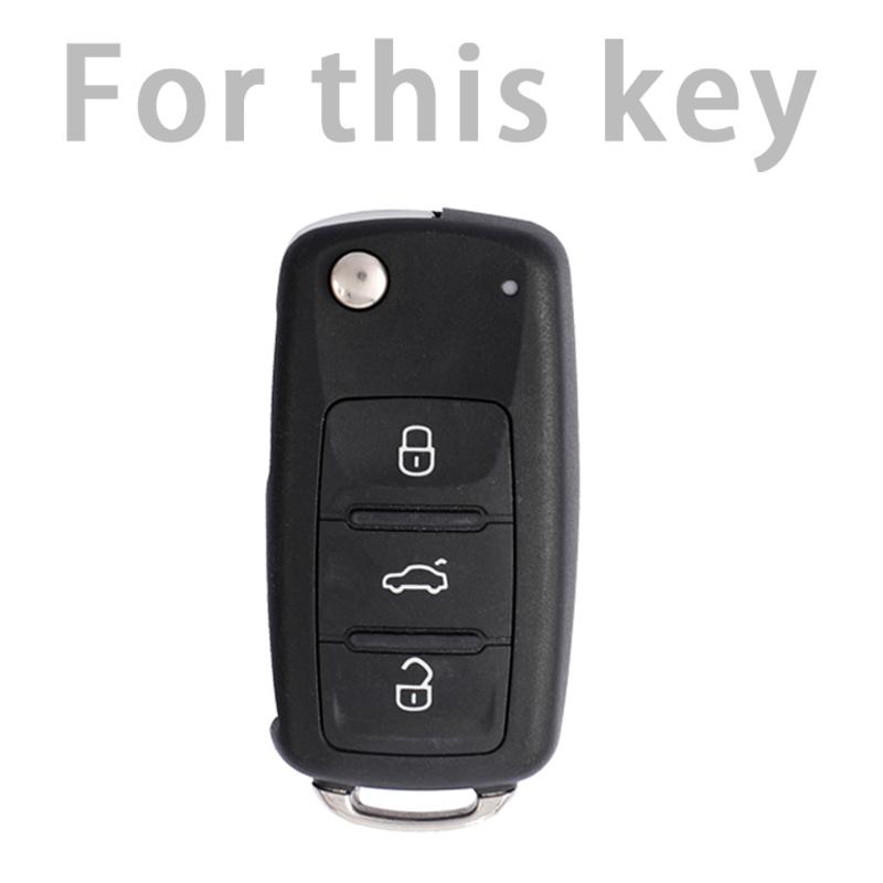 Tpu Car Key Case for VW Volkswagen Polo Tiguan Passat Golf Jetta Lavida Skoda Octavia 3 Buttons Full Cover Protection Shell Bag