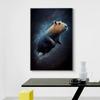 Cute Space Astronaut Capybara Portrait Poster Print Canvas Painting Funny Animal Wall Art For Kid Bedroom Home Decoration