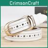 Graphic X Ladies Genuine Leather Belt Alloy Pin Buckle Casual Decoration Wear