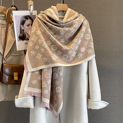 Herbst und Winter neuer Imitationskaschmirschal Damen vielseitiger Nackenschutz Jacquard-Schal modisch warm langer Fransen-Schal