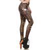 Women Steampunk Retro Leggings Comic Cosplay Print Gothic Strerchy Skinny Pants