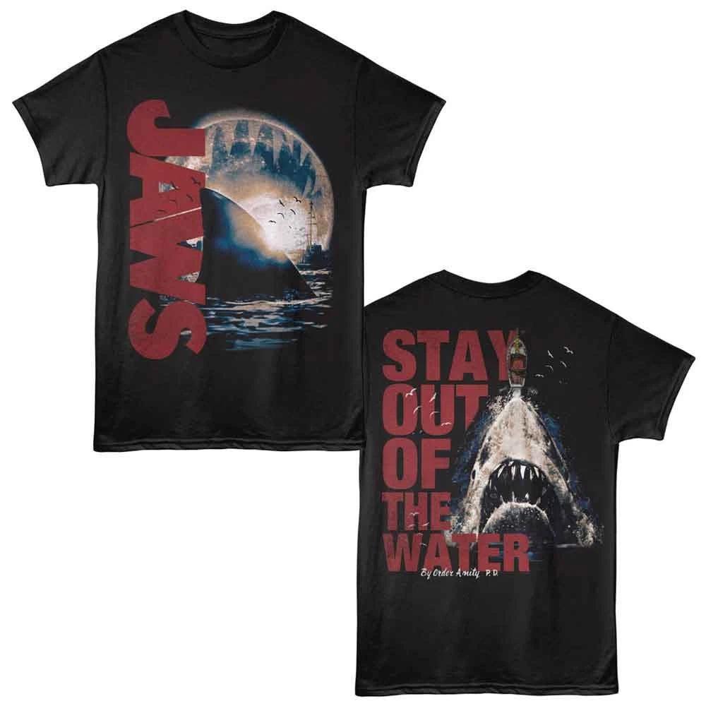 Jaws - Stay Out Of The Water - 2-Sided Print  Solid Children s T-shirt - Black 110