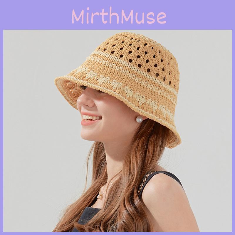 Summer Womens Cotton Mesh Bucket Hat With Wide Brim For Sun Protection And Casual Style