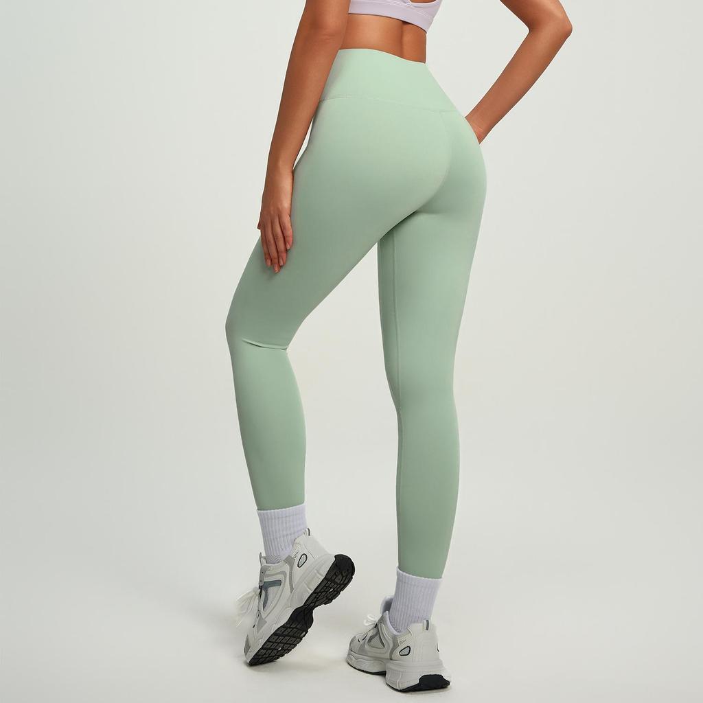 MT20 Women's High Waist Butt-Lifting Purple Yoga Pants - Peach Basic Sportswear