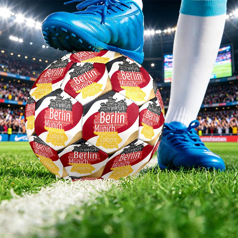 Germany Football Printed Size 5 Soccer Ball Wear Resistant Standard Adult Training Football Fan Gift for Indoor Outdoor Match Sports