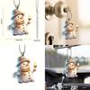 Christmas Cute Handheld Candle Snowman Pattern Acrylic Pendant For Festive Decor
