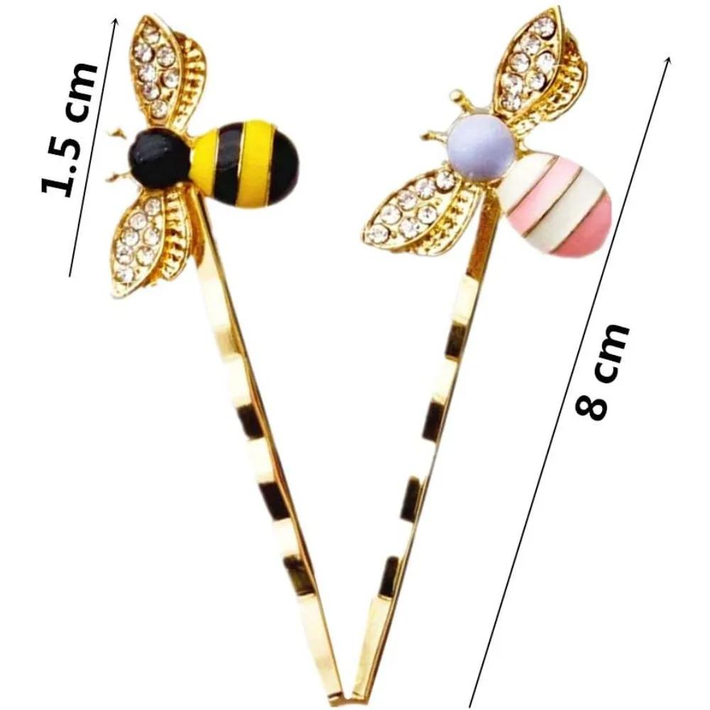 1/2/4/6 Pcs  Pins Cute Little Bee Decorative Hair Clips Curved MetalGrips for All Short and Long