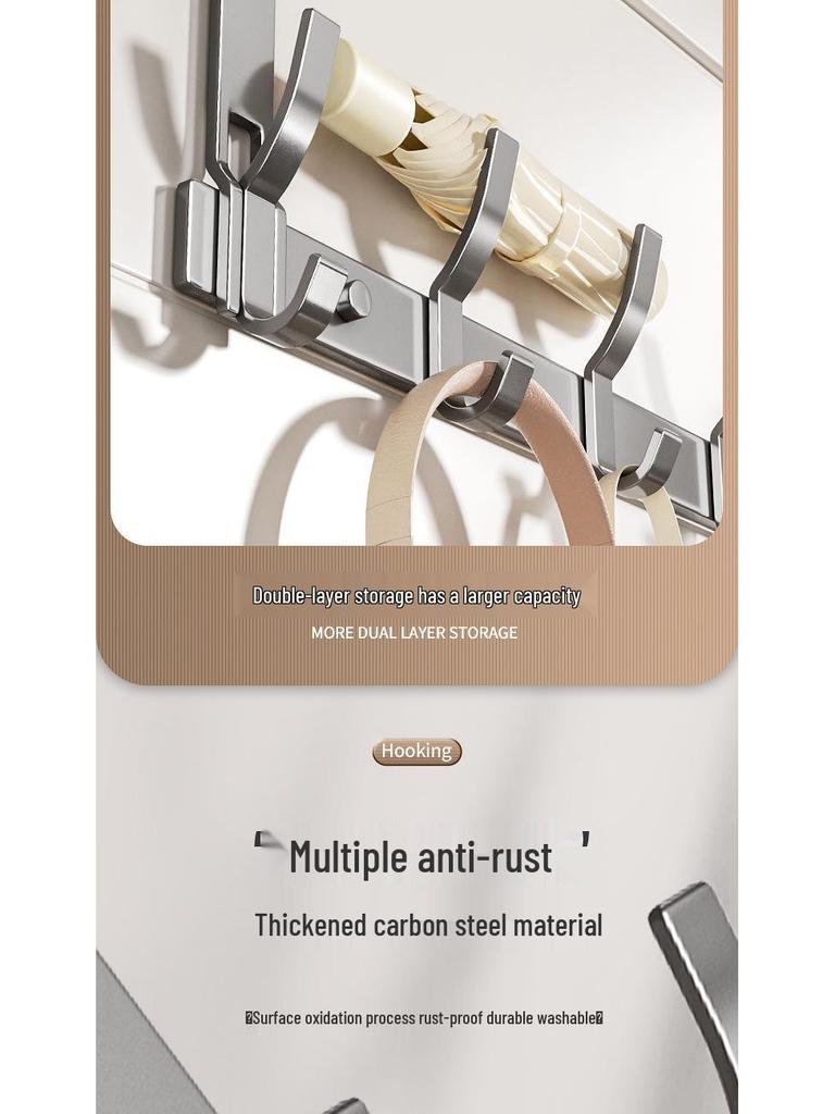 Schlaggelöste Kleiderstange und Aufbewahrungsregal mit Haken für die Tür