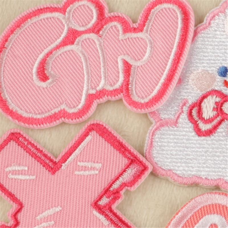Set Of 7 Lovely Letter Fabric Patches For Personalizing Decoration For Clothing Bags And Home Use Repair Applique