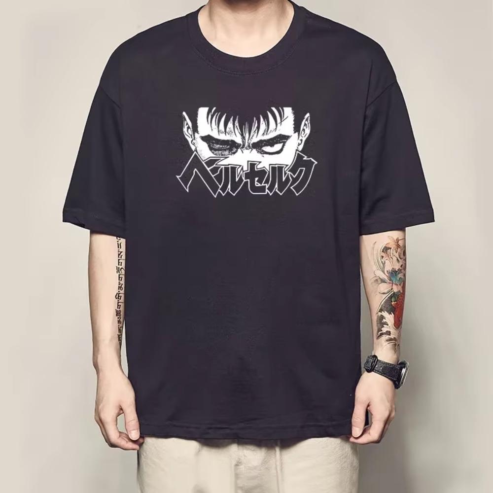 Berserk T Shirts Guts Funny T Shirt Men Cool Manga Graphic T-Shirt Japanese Anime Women Cotton Harajuku Manga Hip Hop Tops Tees