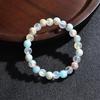 1 Piece Aura Quartz and Ocean Sediment Beaded Bracelet - Unisex - Homeopathic Crystal Jewelry - Brings Abundance - Prosperity