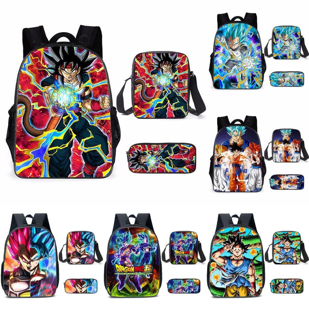 Dragon Ball Z Backpack Cartoon Oxford Fabric School Bag With Breathable Straps For Middle School Students