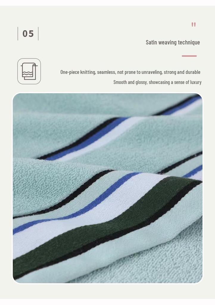 Elegant Striped Cotton Bath Towel - Fashionable & Simple Home or Gift Option