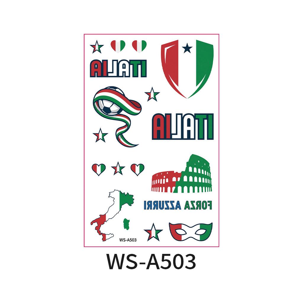 World Cup Argentina Belgium Fans Flag Face Sticker Waterproof Competition Game Tattoo Sticker