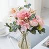 2/4pcs Artificial Flowers Silk Rose Peony Christmas Home Garden Arch Pretty Wedding Bridal Bouquets Diy High Quality Gift Decor