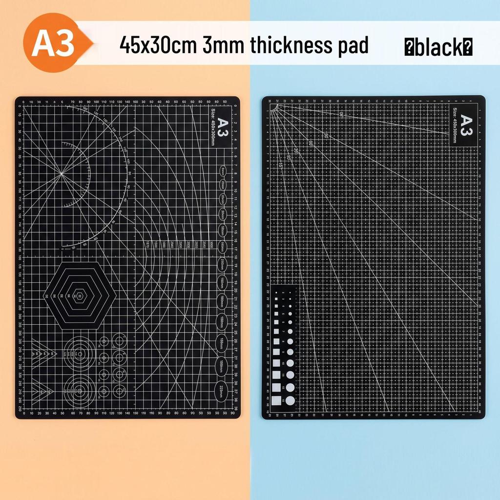 Tapis de découpe double face A2/A3/A4 pour protection de bureau et loisirs créatifs - Idéal pour la gravure, le tamponnage à la gomme et la découpe de papier.
