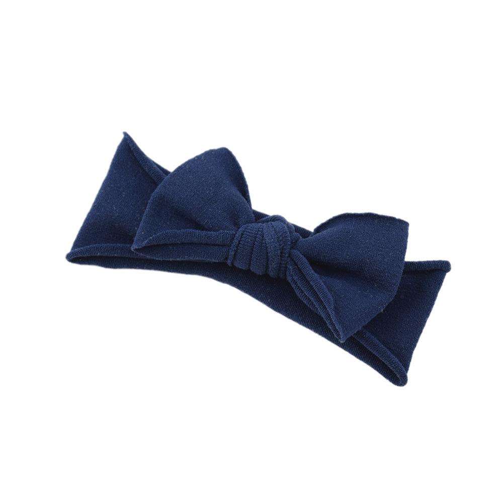 Çocuk Naylon Dikişsiz Fiyonklu Saç Bandı Elastik Saç Bandı Bebek Başlığı Bebek Saç Aksesuarları Düz Renk Düğümlü Saç Bandı