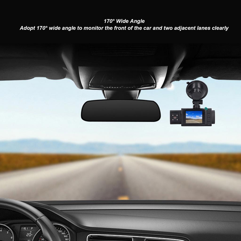 Car Dash Cam for Car 2 Inch HD IPS Screen 3 Lens Rotatable 1080P Loop Recording Night Vision Dashboard Camera Recorder