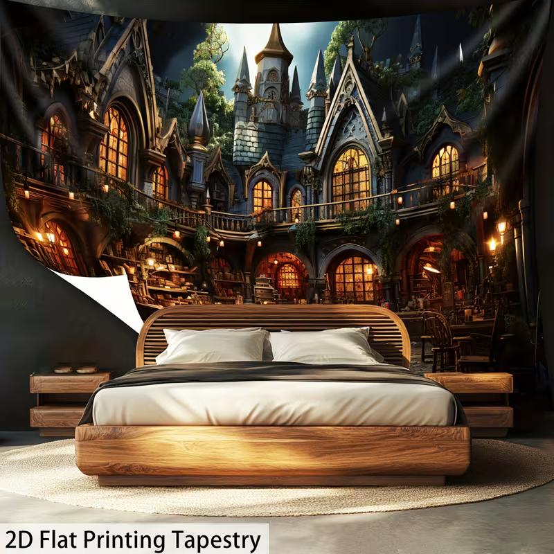 2D Wizarding World Tapestry Dark Academia Castle Interior Wall Hanging 47.2x31.5inch/120*80cm