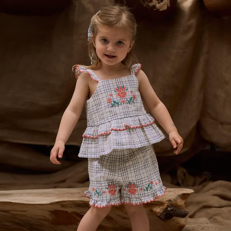 Happyology Girls  Embroidered Cotton Summer Shorts 2Y