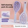 Self Cleaning Vented Hair Brush for Women, Scalp Massage Paddle Brush for Wet Dry Hair, Blow Drying Hair Detangler Brush